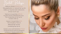 a bridal package with a woman's face and eyelashes